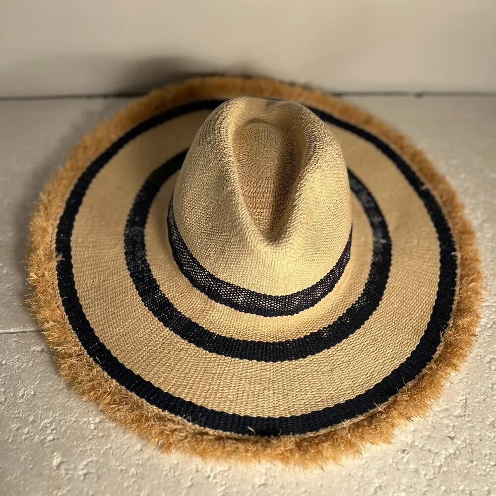 CoCo & Carmen NWOT OSFA Sunhat Navy Stripe Festival Beach Boho Resort Cottage - Picture 3 of 6